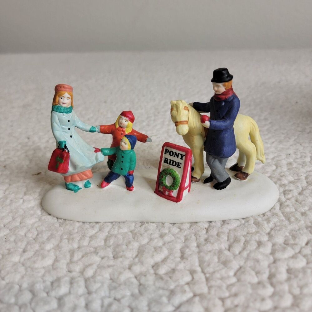 VTG Lemax Village Collection Porcelain The Pony Ride OOP Figurine 1997 w Box OOP